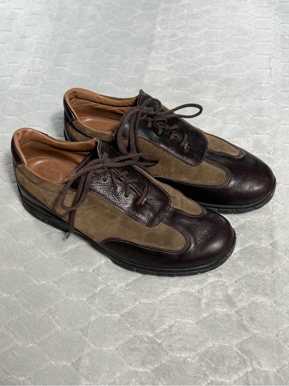 Allen Edmonds Day Tripper Shoes USA 8.5D Brown Taupe Leather Suede Walking